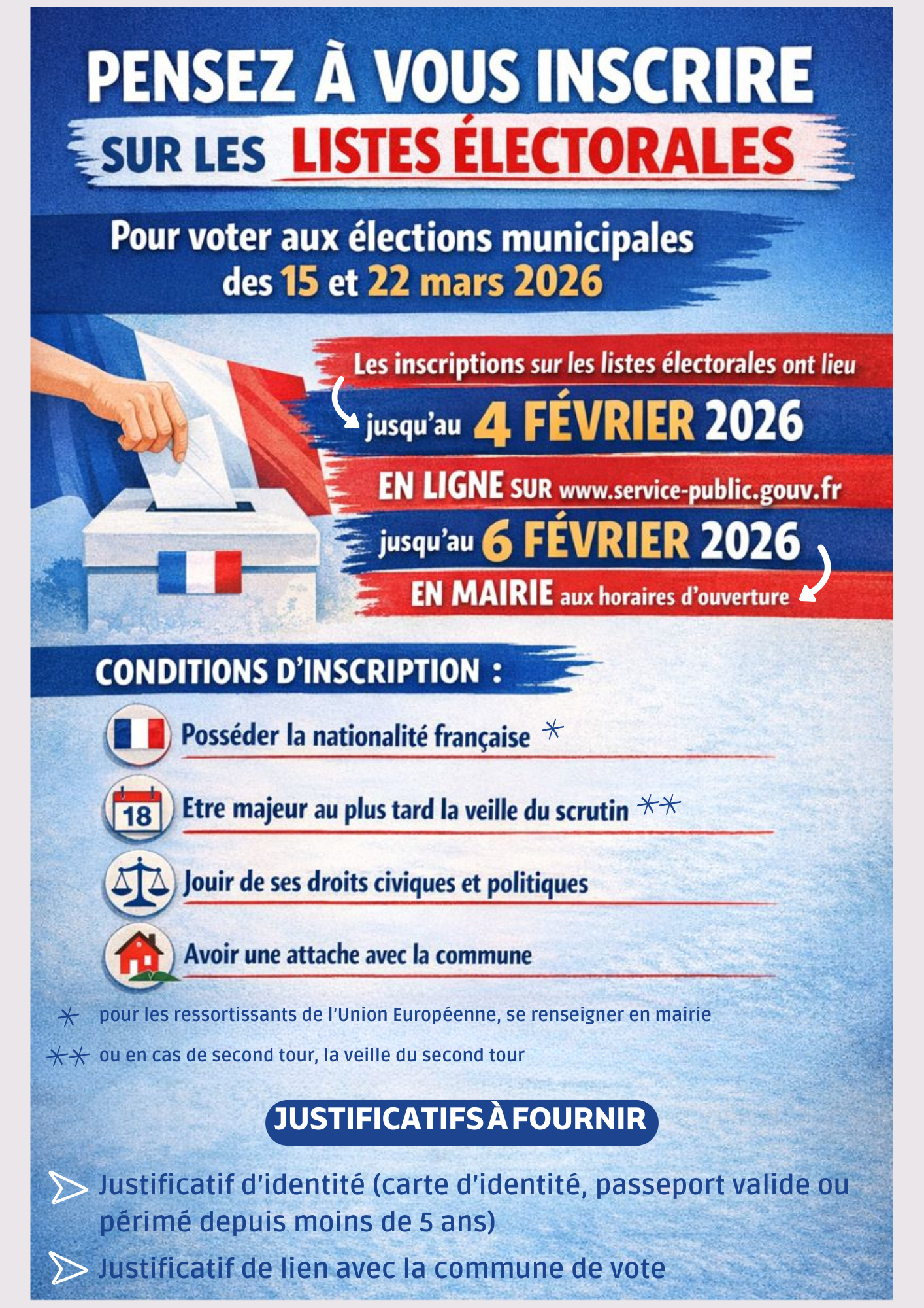 INSCRIPTIONS LISTES ELECTORALES PORTRAIT