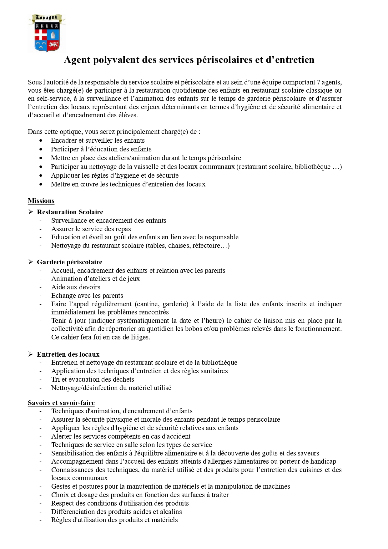 OFFRE EMPLOI AGENT POLYVALENT page 0001